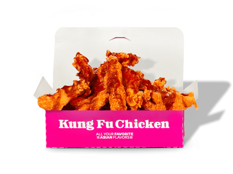 Enjoy Kung Fu Chicken's General Tso Finger Box in Miami! Crispy Asian chicken fingers with classic tangy General Tso sauce.