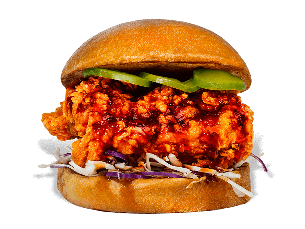 Spice up Miami with Kung Fu Chicken's Sweet Sriracha Sandwich! Crispy Asian chicken, bold sweet sriracha sauce, cool slaw on a bun.