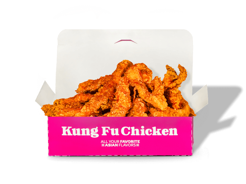 Spice up with Kung Fu Chicken's Szechuan Ma La Finger Box in Miami! Crispy Asian chicken fingers with a zesty Szechuan kick.