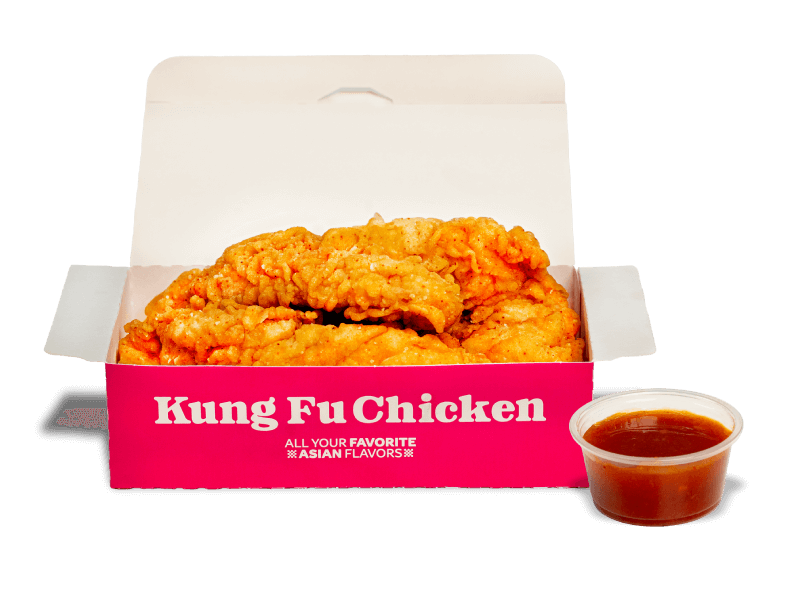 Authentic Kung Fu Chicken General Tso Fingers, South Florida's best Asian fried chicken with a bold, sweet, and tangy sauce.