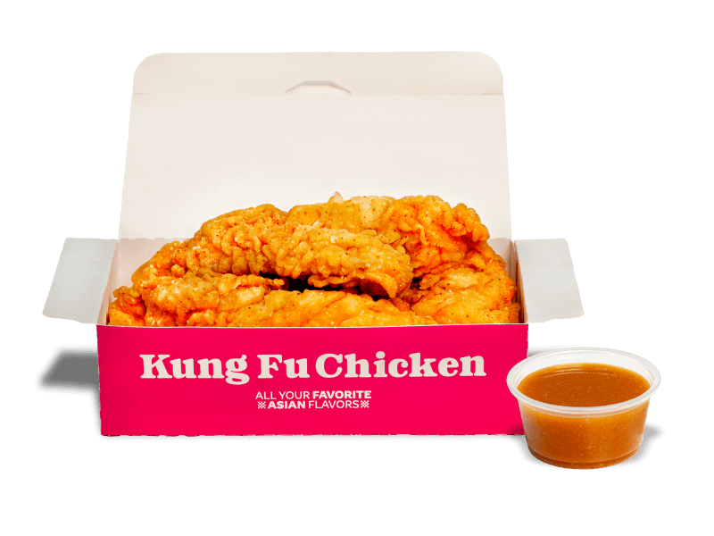 Sweet and savory Kung Fu Chicken Honey Fingers, the ultimate Asian fried chicken experience in Miami, perfect for families.
